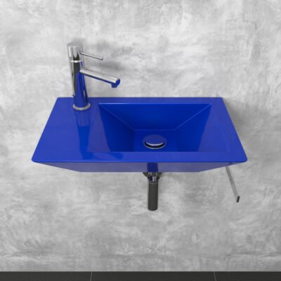 Sleek and versatile, the PYR Washstand features an 18” width, 11” depth, and 4” height, customizable in any color