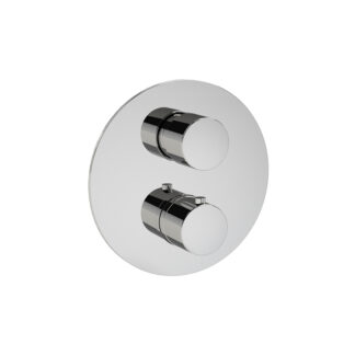 Elevate your shower experience with the 1/2" round thermostatic valve + 2-way diverter, designed by Rain Therapy for precision control and sleek aesthetics