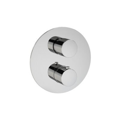 Elevate your shower experience with the 1/2" round thermostatic valve + 2-way diverter, designed by Rain Therapy for precision control and sleek aesthetics