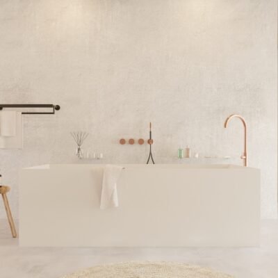 STAR Design white rectangular bathtub in matte white finish