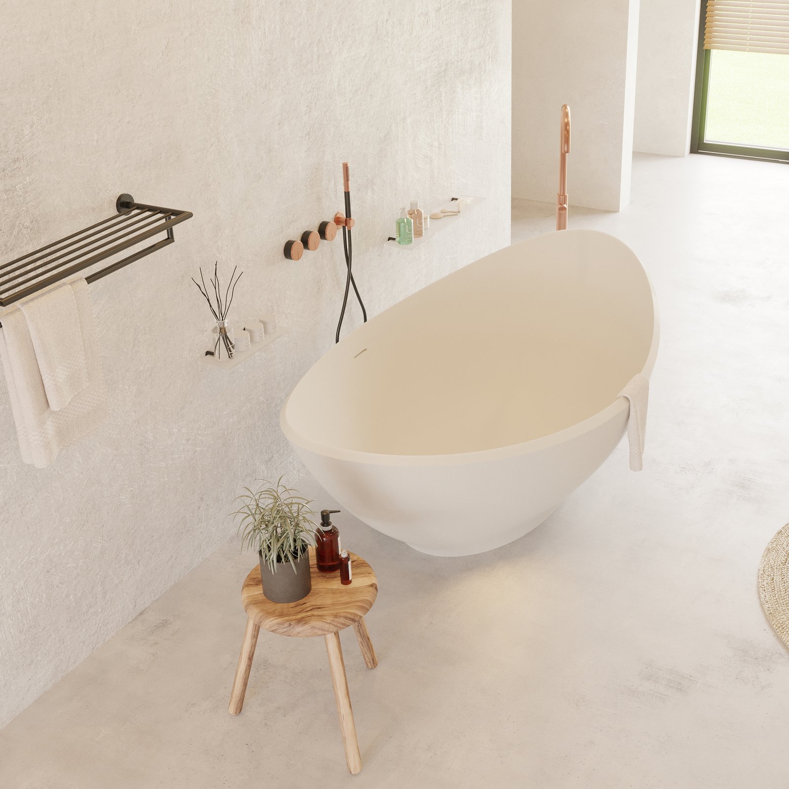 Elegant LECTUS designer-pointed bathtub by Ideavit