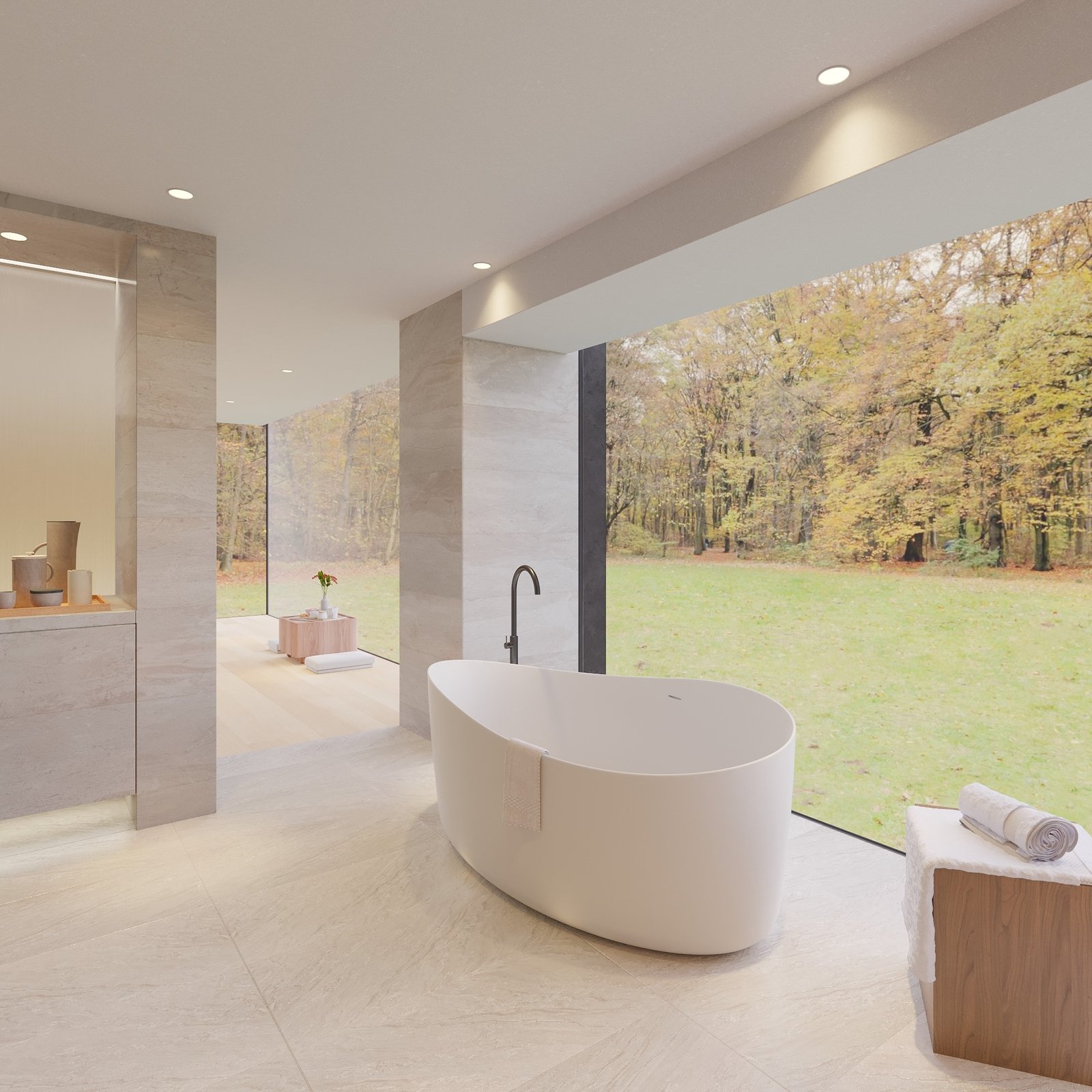 Elegant Harmony Freestanding Bathtub featuring adjustable feet