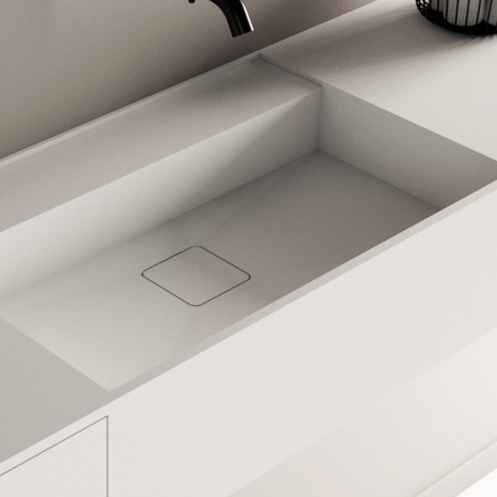 The 55″ BLISS Vanity Bring elegance and convenience to your bathroom with the 55″ BLISS Vanity—crafted from premium solid surface material