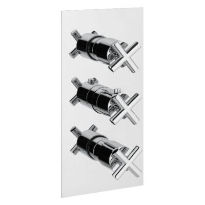 In-wall thermostatic valve with a 2-way diverter and integrated volume control, crafted in Italy for precision and elegance