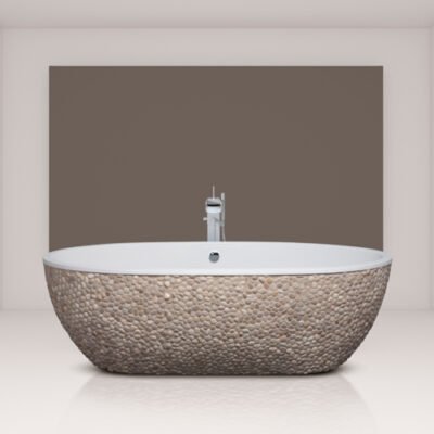 STONE1 Freestanding Pebble Bathtub by AquaDesign