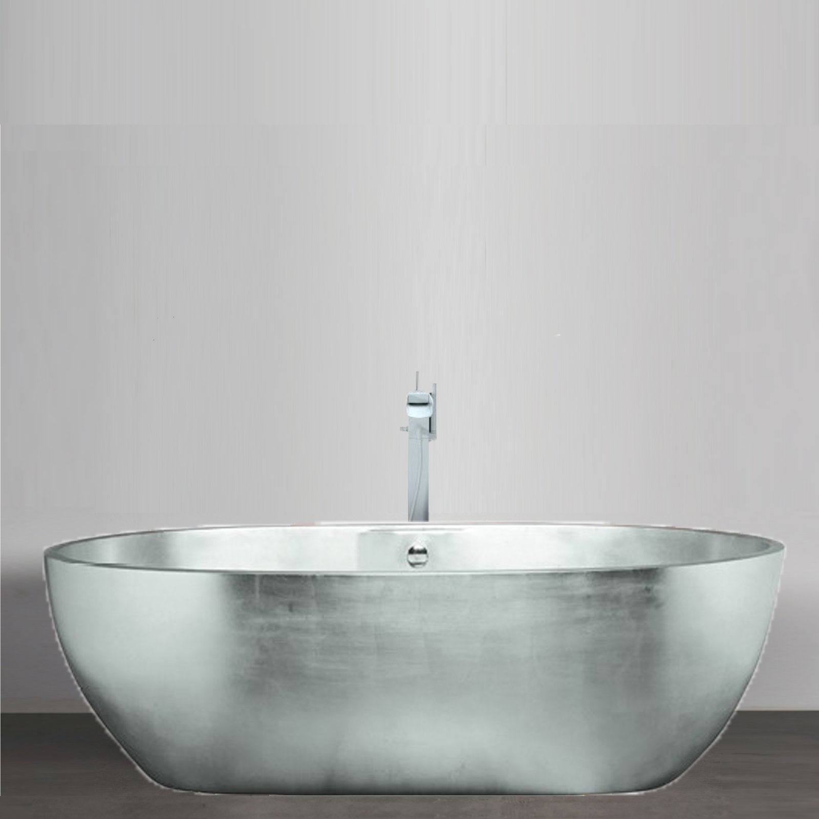 pscbath-luxury-silver-leaf-freestanding-bathtub-aquadesign Luxury Silver Leaf Freestanding Bathtub by AquaDesign
