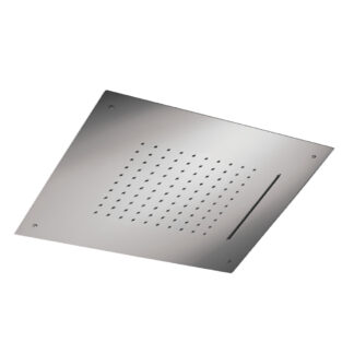 20″ Square Rain Shower Head by Rain Therapy – dual-function ceiling-mounted design with rain and waterfall options