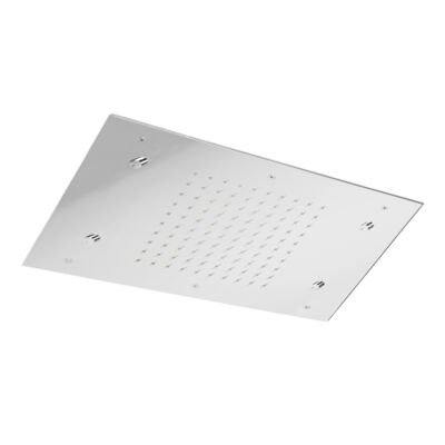 24×16″ Rain Head with Mist Jets (Model PS ZI-65030) by PSCBATH, designed by Rain Therapy, featuring dual settings of rainfall and mist through 100 precision nozzles, crafted from durable 304 stainless steel