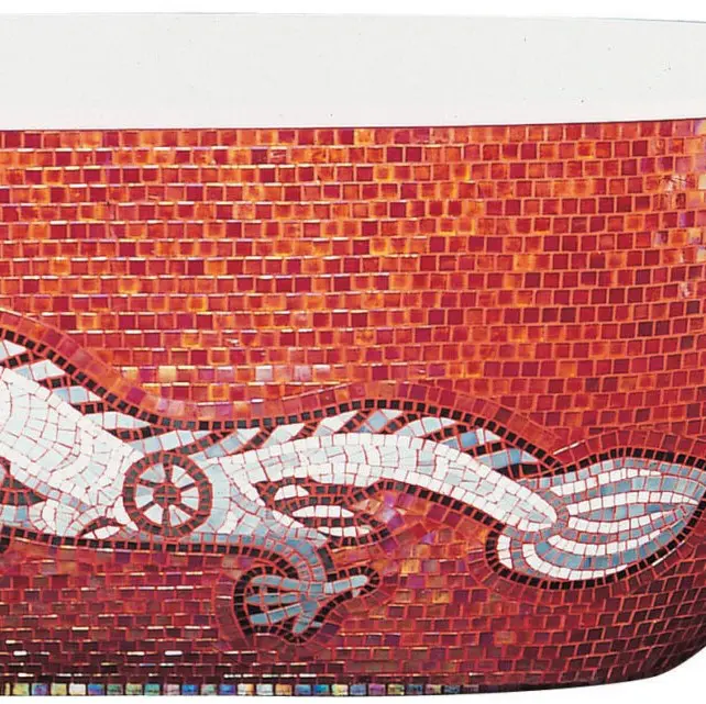 Freestanding bathtub by AquaDesign, adorned with a stunning Sicis mosaic Buddha bar design