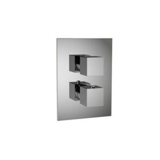1/2" in-wall thermostatic valve with a 2-way diverter, crafted in Italy for precise temperature control and seamless water flow management