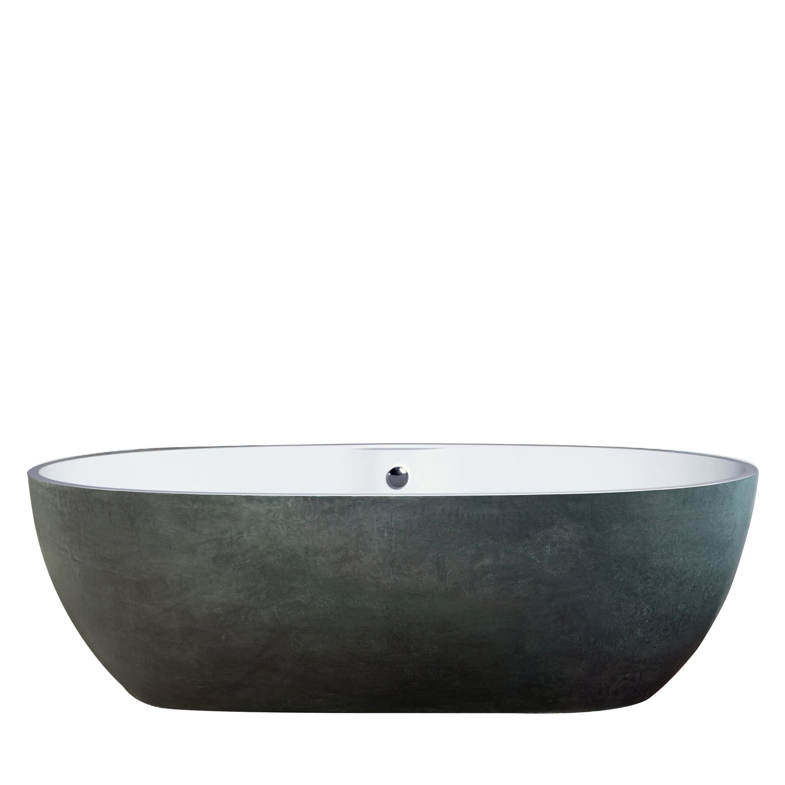 Elevate your bathing experience with the STONE1 Freestanding Bathtub, crafted from durable Compolight material and adorned with a water-resistant Venetian plaster finish