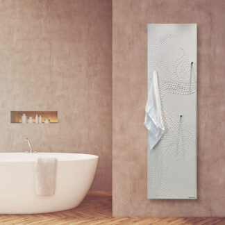 Ateliers CINIER Flower towel warmer radiator with a floral design, blending luxury and energy efficiency