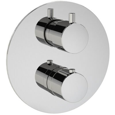 Italian-crafted in-wall thermostatic valve with a 2-way diverter, combining luxury and durability