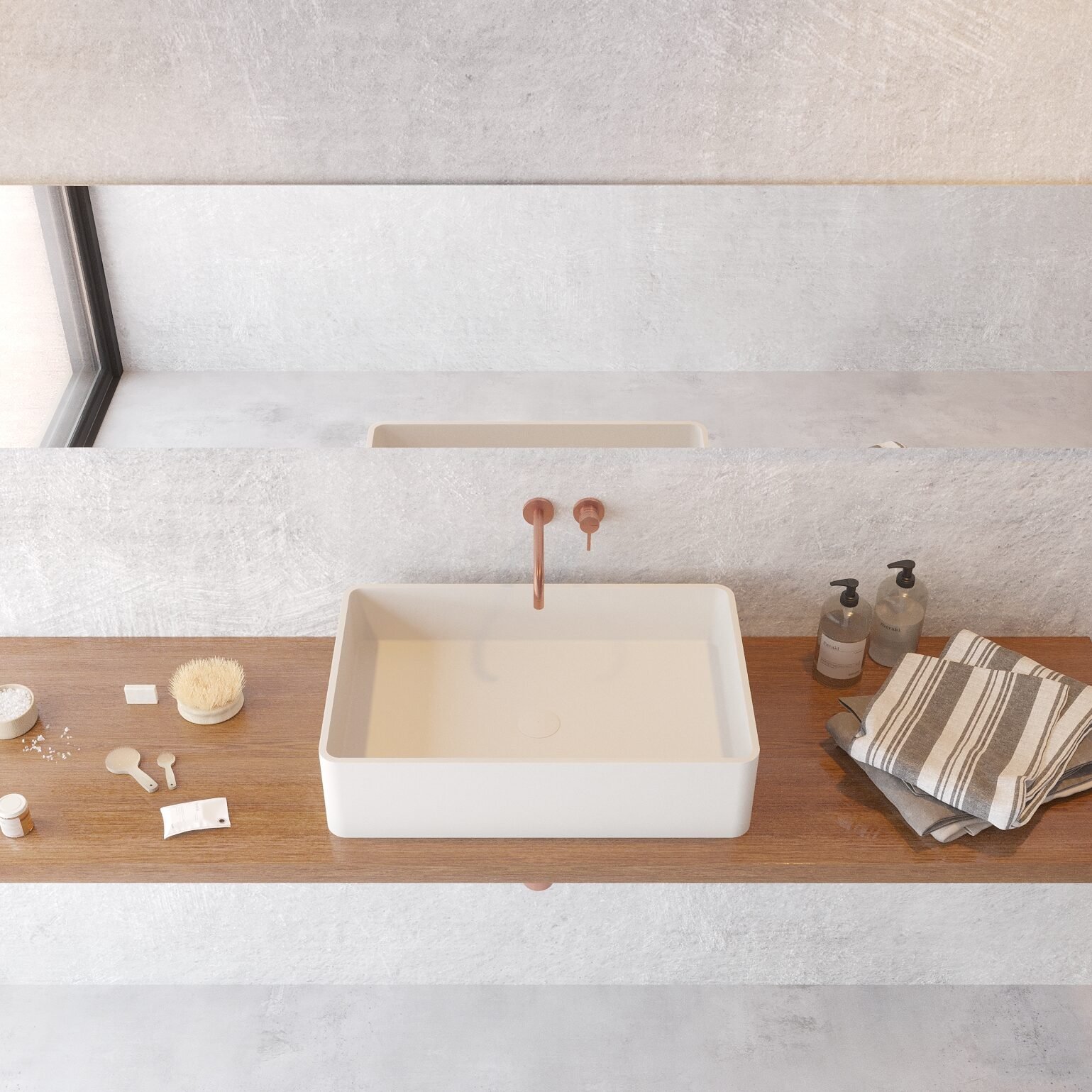Premium white rectangular washbasin