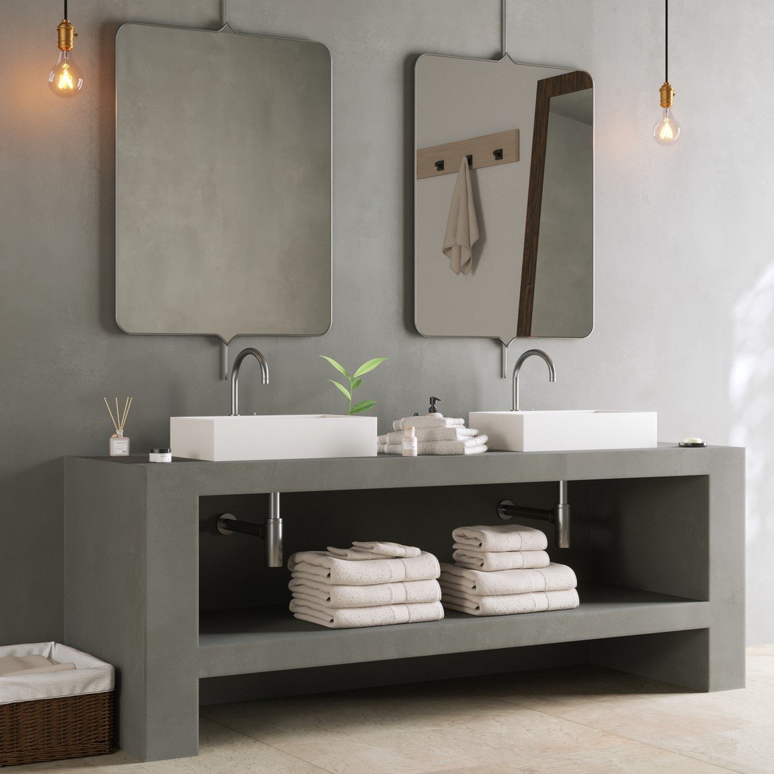 PURE Counter Vessel from Ideavit’s Diverse Collection, a modern white washbasin