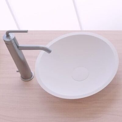 FOX Counter Vessel freestanding washbasin in matte white with a sleek, compact design