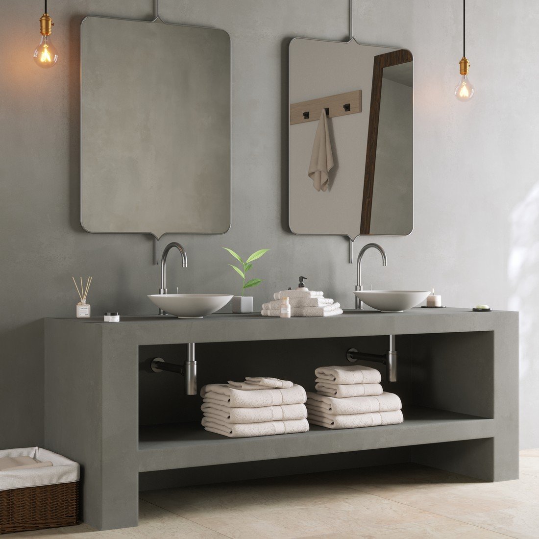 Compact and durable FOX Counter Vessel washbasin with freestanding design, matte white finish, and optional grid drain