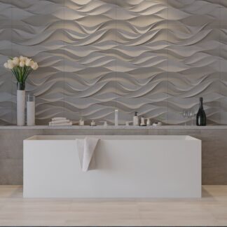 STAR-designed rectangular freestanding bathtub by Ideavit in a modern bathroom