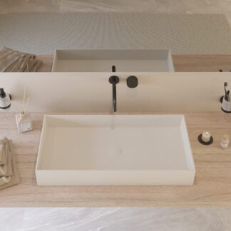 JOY 75 Counter Vessel by Ideavit, a freestanding washbasin in elegant matte white, designed to add modern sophistication to any bathroom