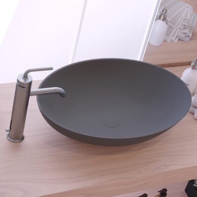 THIN OVG Counter Vessel by Ideavit in matte grey