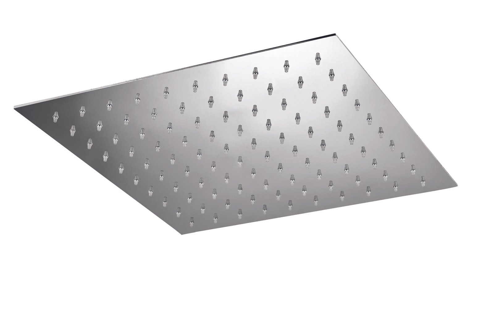 Italian-made square shower head featuring eco-conscious materials, a sleek design, and advanced water-saving technology