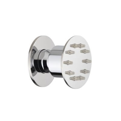 Premium 2-inch round body jet with an articulated joint and wall plate, crafted from durable 304 stainless steel