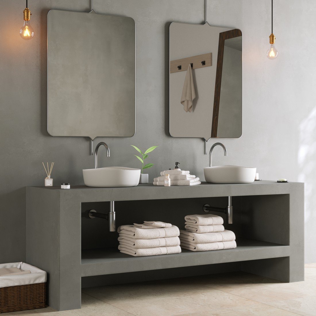 Elegant freestanding HARMONY Counter Vessel Elegant freestanding HARMONY Counter Vessel by Ideavit, with a modern matte white finish and matching top drain