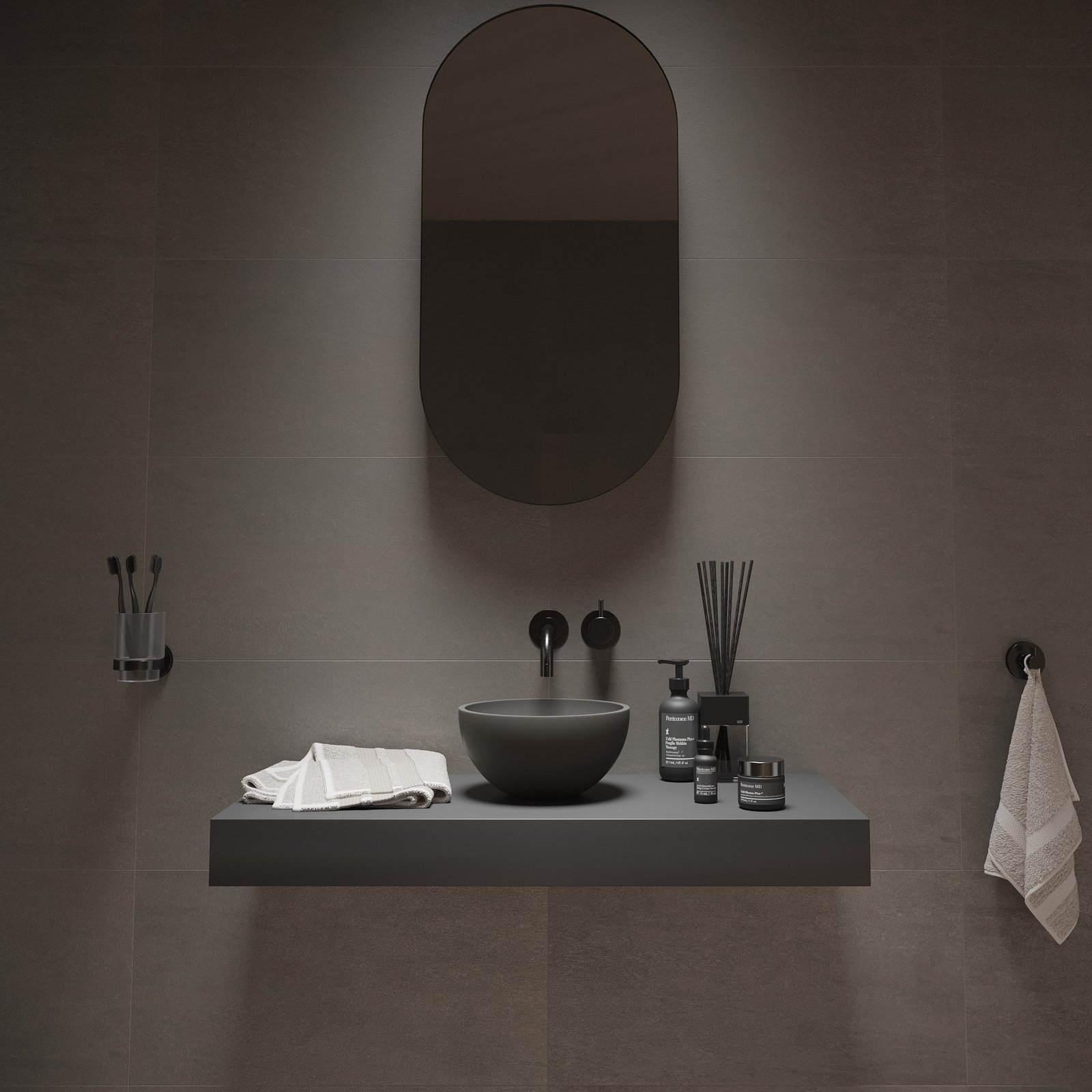 MICRO Counter Vessel in Dark Grey, built for durability and ease of maintenance, featuring a minimalist design