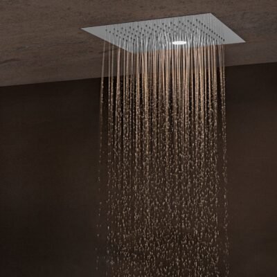 Square LED Shower Head - Chromotherapy Rainfalls | PSCBath