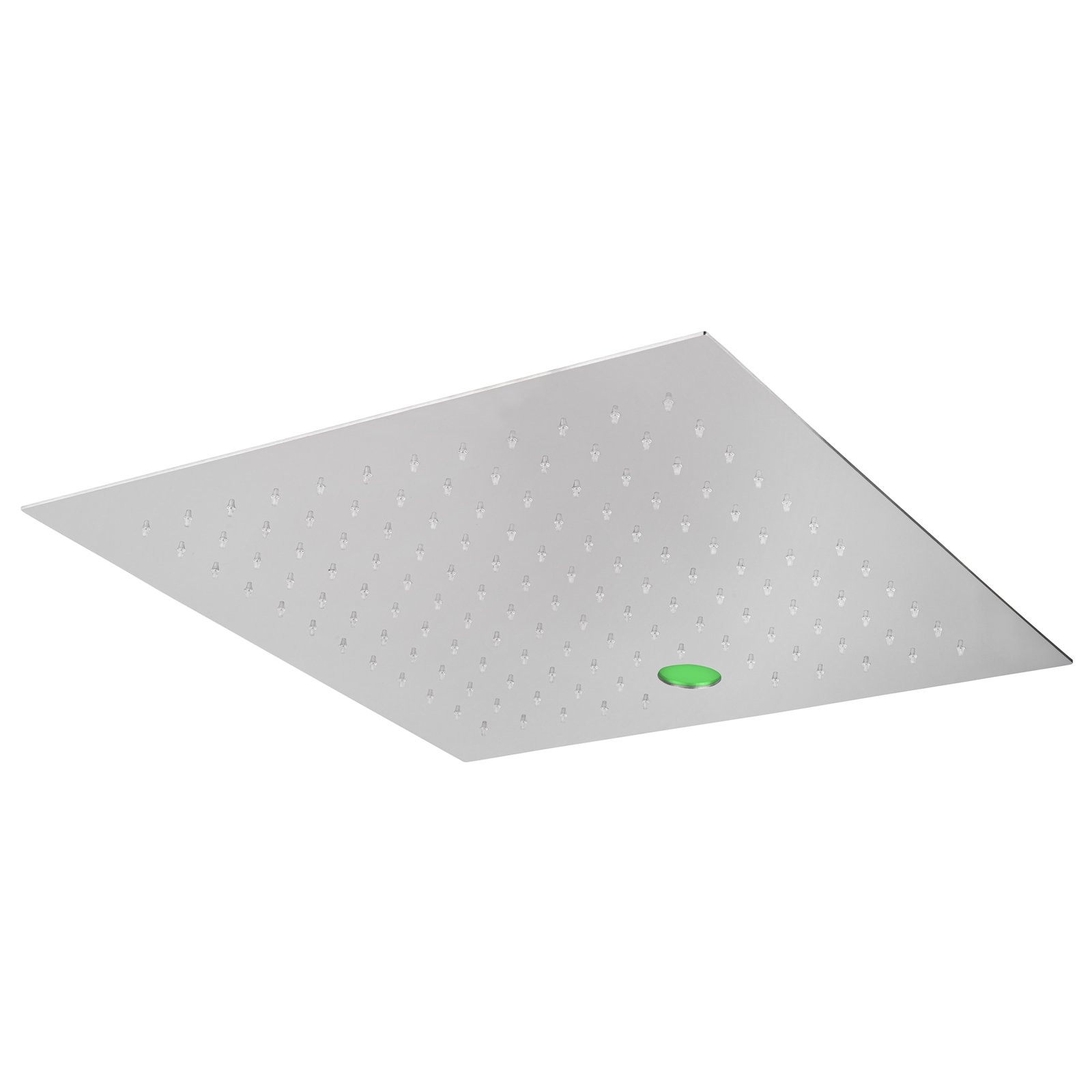 17-3/8" square Rain Therapy shower head featuring customizable LED chromotherapy, rain functionality, and multiple premium finishes