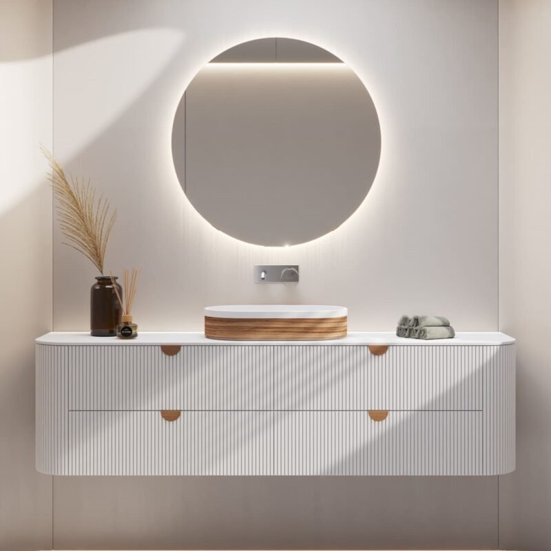 High-end wooden washbasin by IMAGE, combining natural wood with resilient epoxy resin
