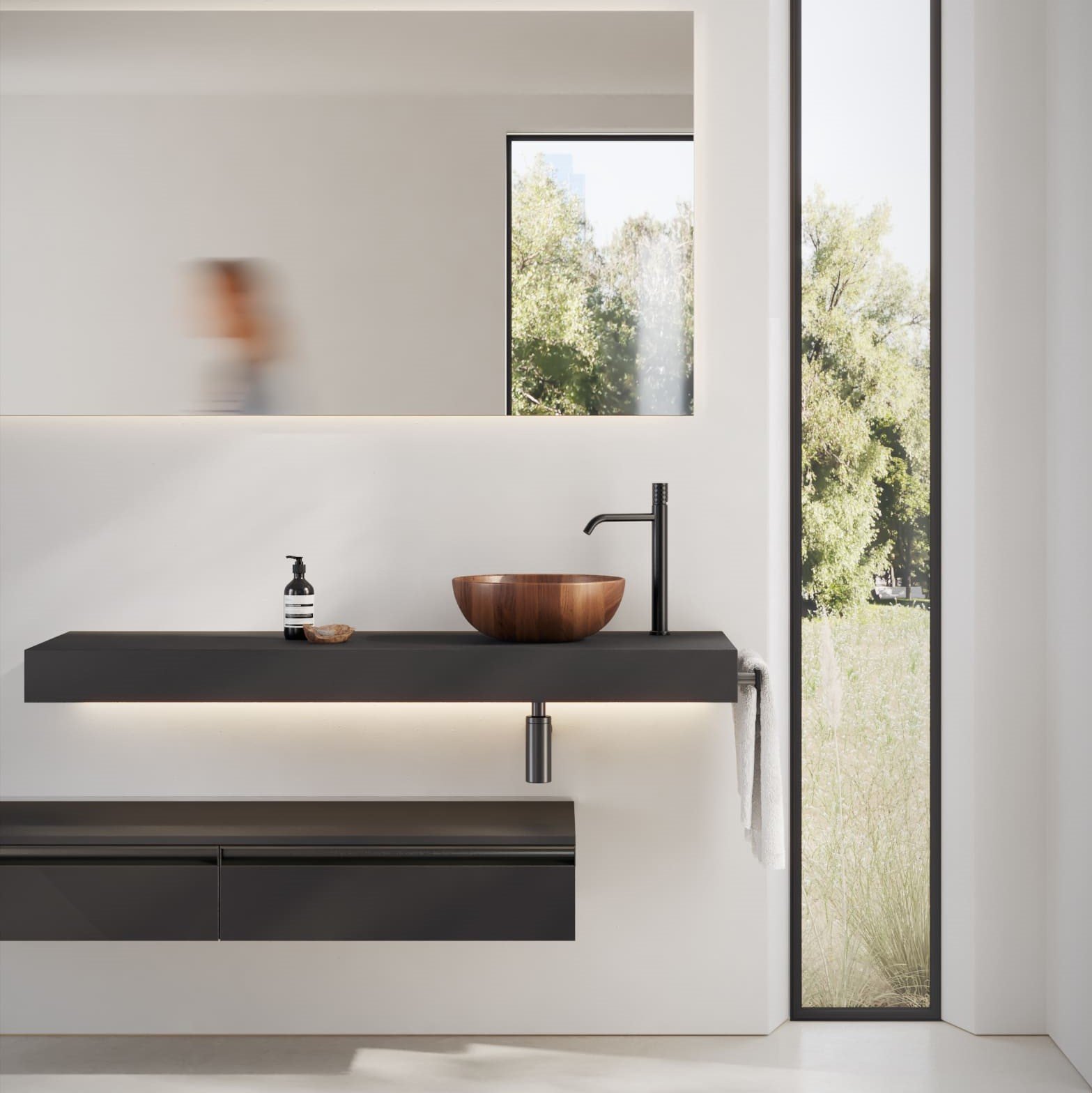 Marceau Wooden Counter Vessel in walnut by IMAGE Marceau Wooden Counter Vessel in walnut by IMAGE, featuring premium craftsmanship with heat-resistant, scratch-proof epoxy