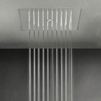 Combining sleek design with functionality, the 17″ Square Rain Shower Head with Tub Filler by Rain Therapy offers a calming rain shower