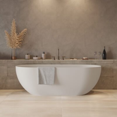 ERA170 Freestanding Bathtub with a matte white finish