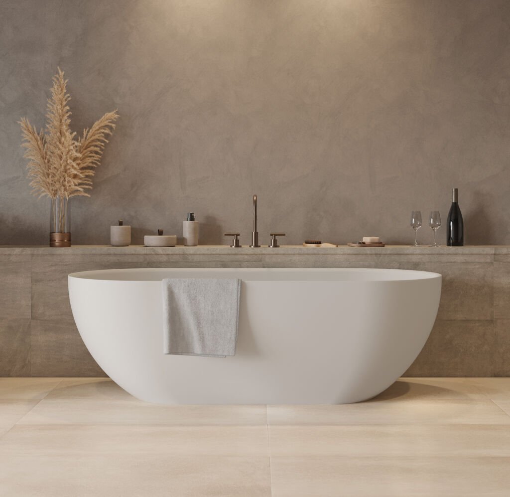 ERA170 Freestanding Bathtub with a matte white finish