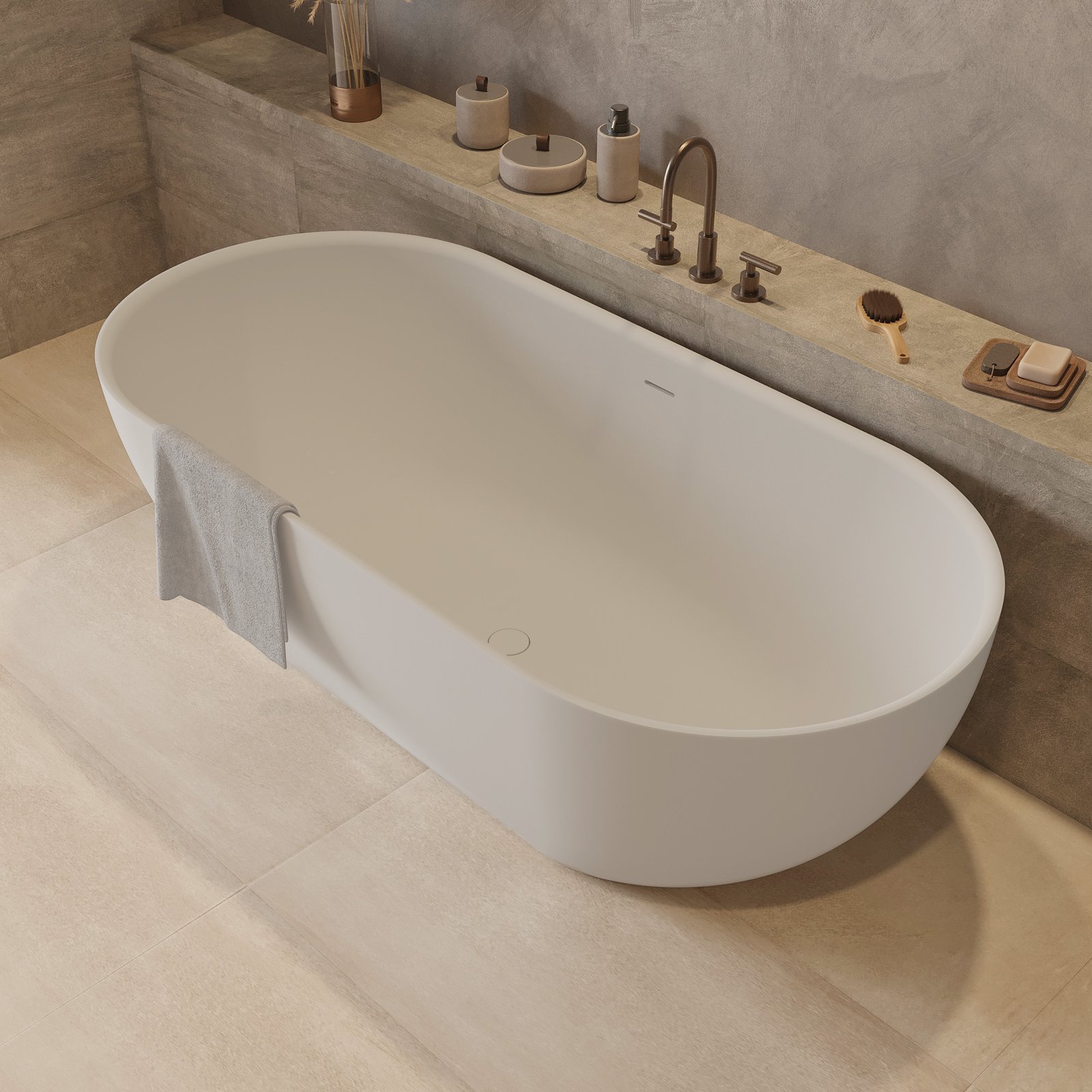 Elegant freestanding bathtub Elegant freestanding bathtub with overflow protection and adjustable feet