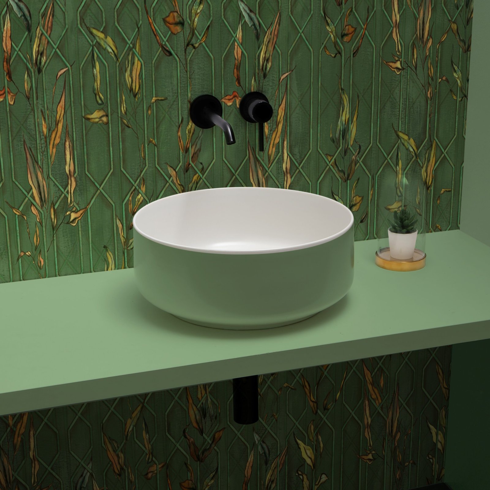 Bucchero bicolor round ceramic washbasin Bucchero bicolor round ceramic washbasin, 100% Made in Italy