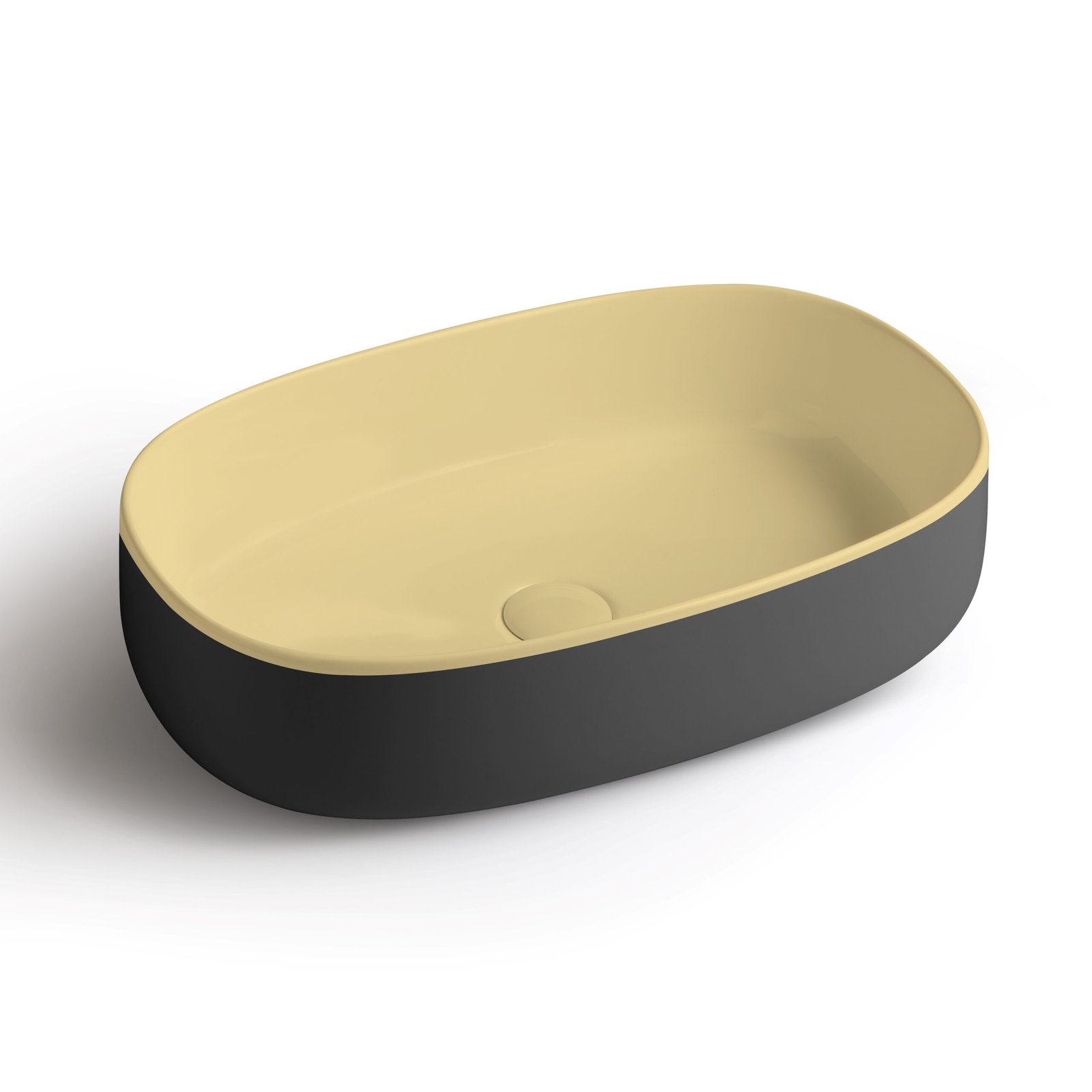 Modern oval ceramic washbasin Modern oval ceramic washbasin with a dual-tone finish, blending Horganica’s nature-inspired design philosophy with cutting-edge materials