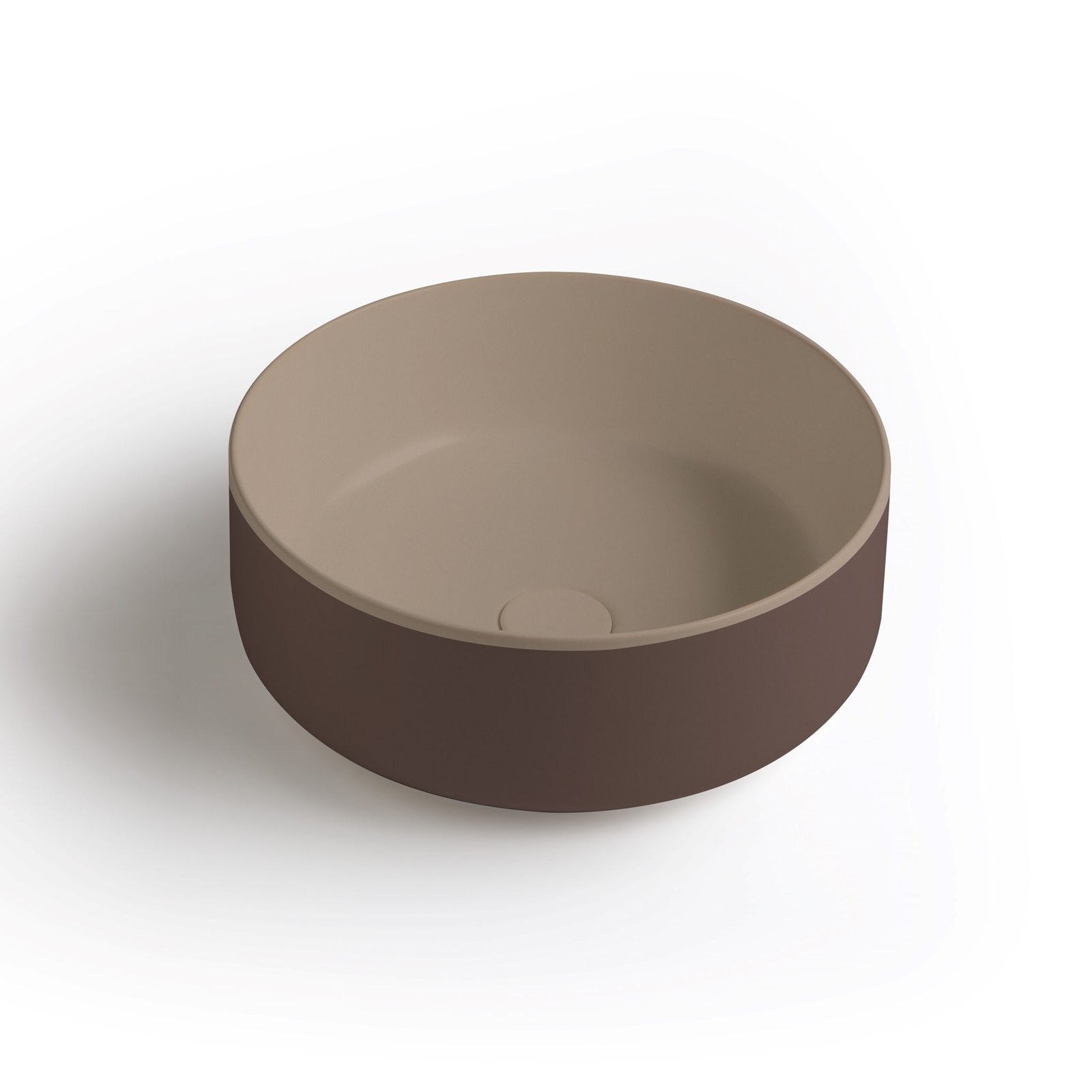 Sleek bicolor round ceramic washbasin Sleek bicolor round ceramic washbasin with contrasting hues