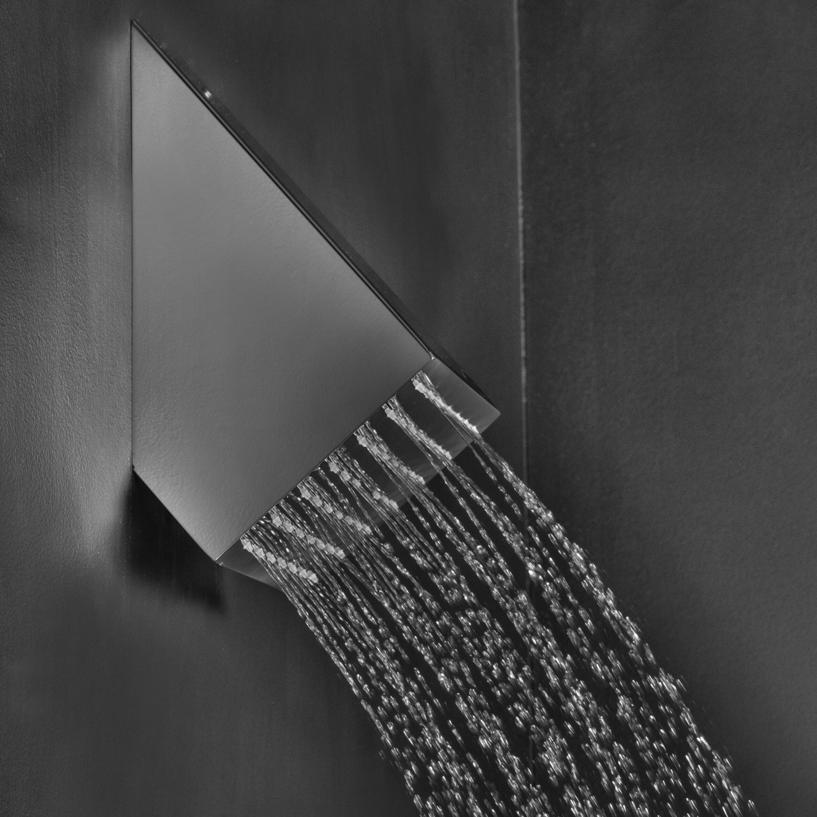 Elegant Italian-made square rainfall shower head, wall-mounted with a 10″ projection