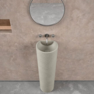 Beige Concrete Evo Pedestal by Ideavit, featuring a durable anti-scratch finish, combining contemporary design with premium materials