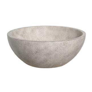 Gem Round Washbasin in Beige Concrete, featuring a sleek, circular design with a scratch-resistant finish