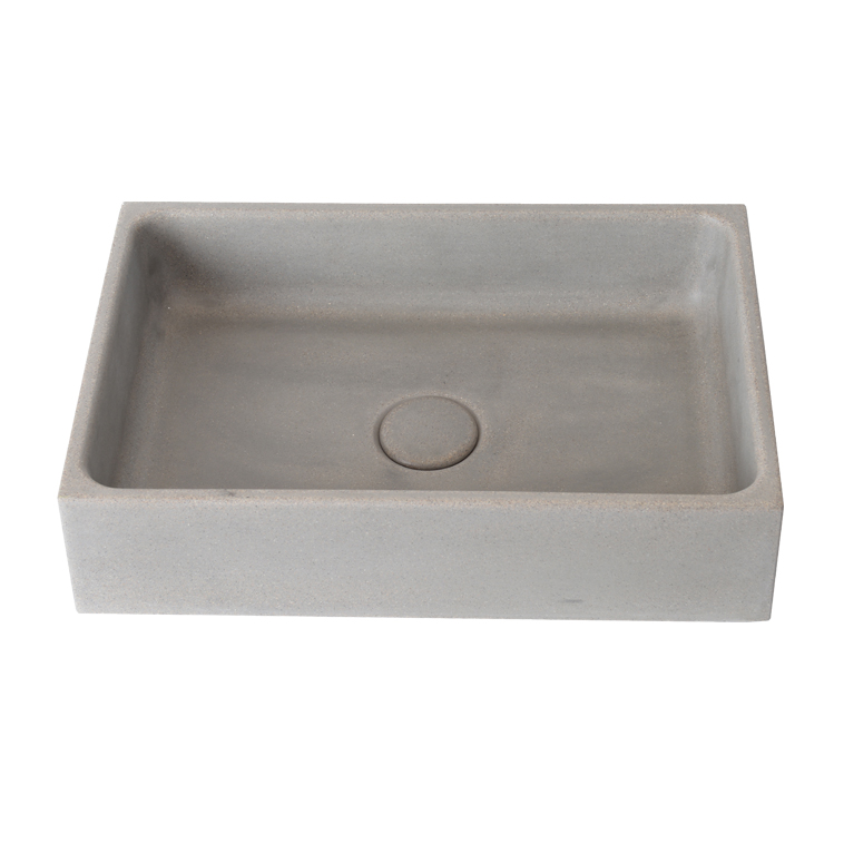 This sophisticated piece combines traditional concrete with modern lines, creating a durable, minimalist sink that transforms any bathroom into a refined sanctuary