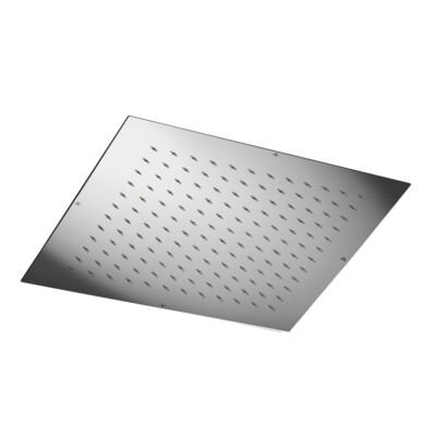 Enhance your bathroom with the 18″ Square Rain Head by Rain Therapy, featuring 144 nozzles for wide rainfall coverage, delivering a powerful yet soothing shower