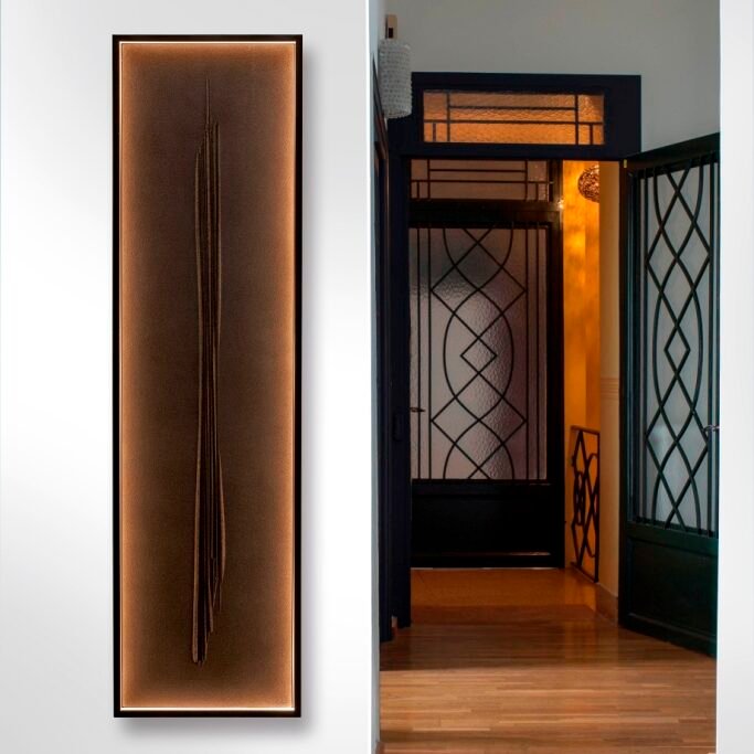 Black LED ZEN Tall Bathroom Radiator – A sophisticated Olycal® Stone radiator