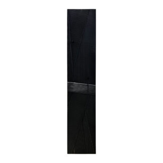 RIBBED Pleated Towel Warmer Radiator in silver-black finish, showcasing its sleek, textured design and matte black towel hooks for a modern bathroom aesthetic.