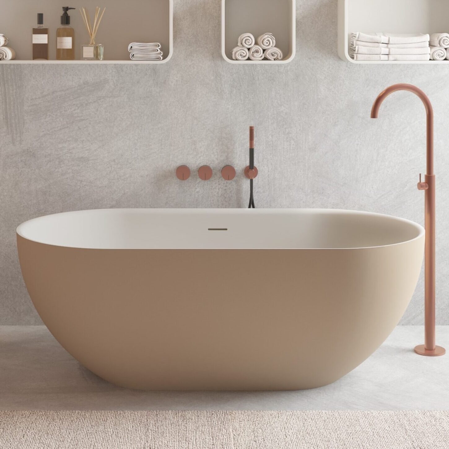 Luxury Bicolor Oval Freestanding Bathtub by Ideavit