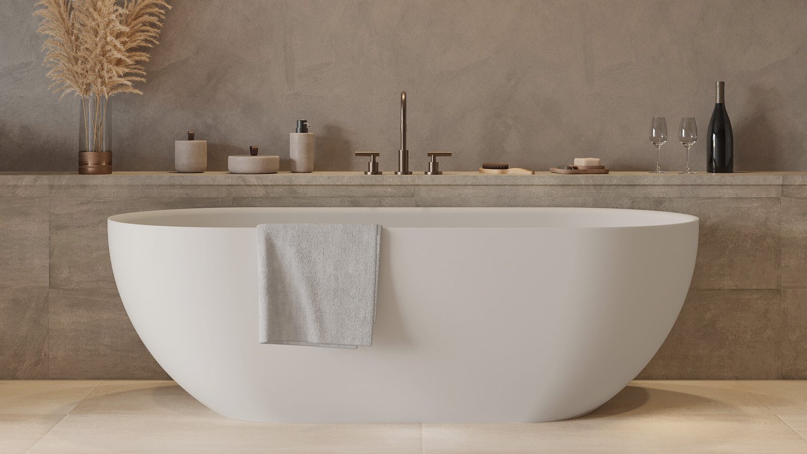 ERA170 Freestanding Bathtub with a matte white finish