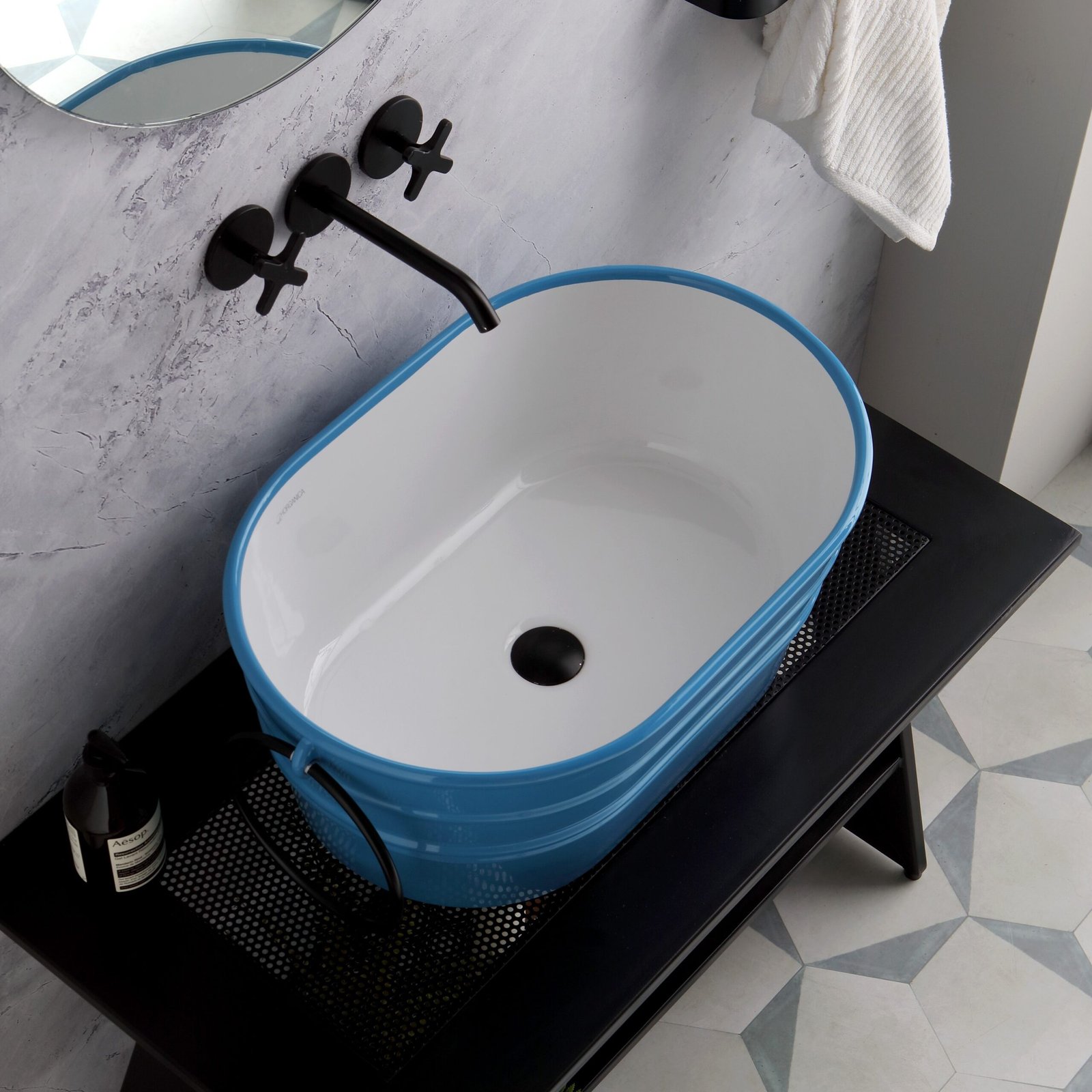 Horganica's Tinozza Elongated Counter Vessel combines premium materials and sleek curves to deliver elegance and practicality