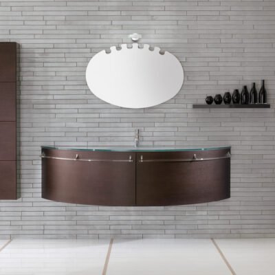 CURVED WALL-HUNG 2 DOORS VANITY